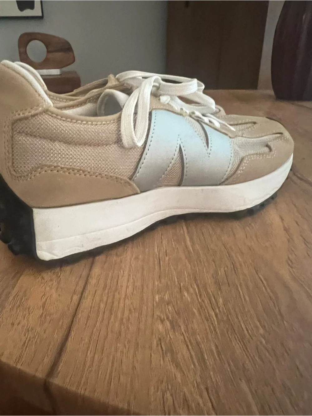 Men's Beige Suede Athletic Sneakers - Casual Lace-Up